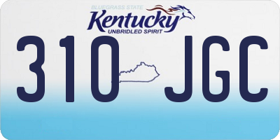 KY license plate 310JGC
