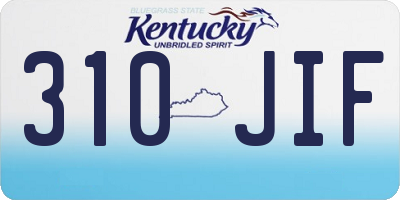 KY license plate 310JIF