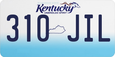 KY license plate 310JIL