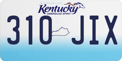 KY license plate 310JIX