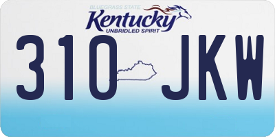 KY license plate 310JKW