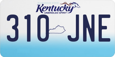 KY license plate 310JNE