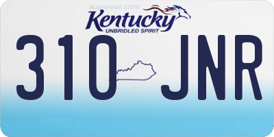 KY license plate 310JNR