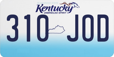 KY license plate 310JOD