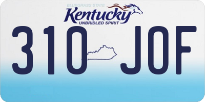 KY license plate 310JOF