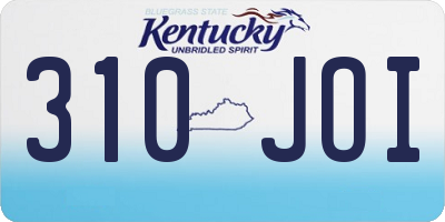 KY license plate 310JOI