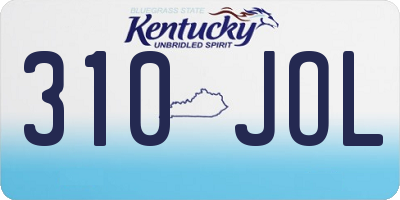 KY license plate 310JOL