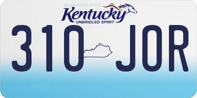 KY license plate 310JOR