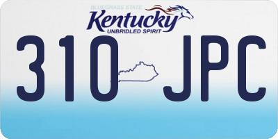 KY license plate 310JPC