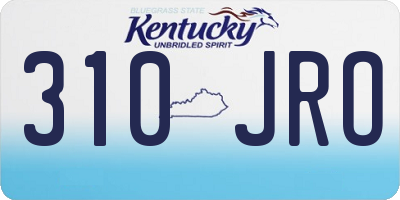 KY license plate 310JRO