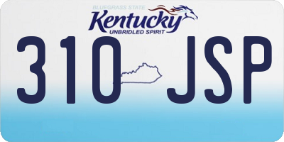KY license plate 310JSP