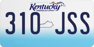 KY license plate 310JSS