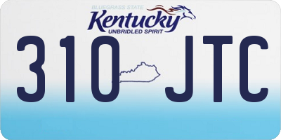 KY license plate 310JTC
