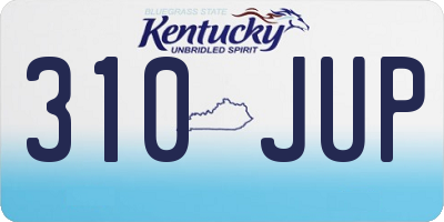 KY license plate 310JUP