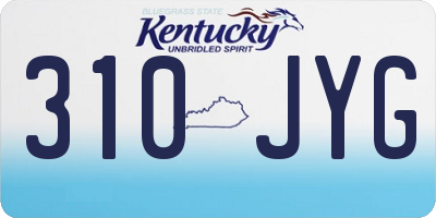KY license plate 310JYG