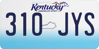 KY license plate 310JYS