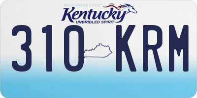 KY license plate 310KRM