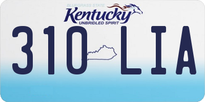 KY license plate 310LIA