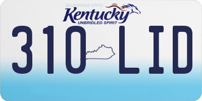 KY license plate 310LID