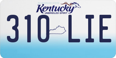 KY license plate 310LIE