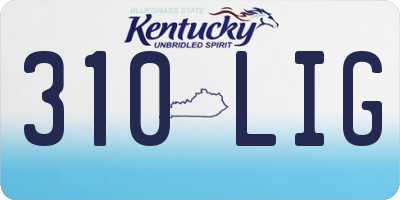 KY license plate 310LIG