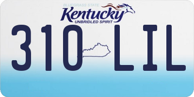 KY license plate 310LIL