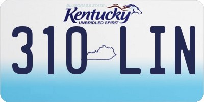 KY license plate 310LIN
