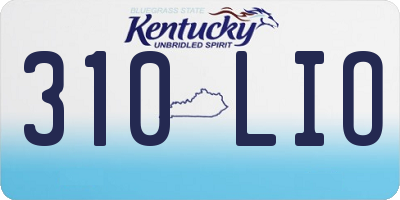 KY license plate 310LIO