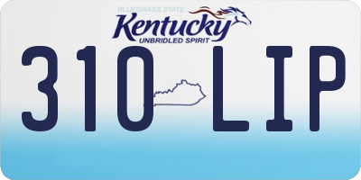 KY license plate 310LIP