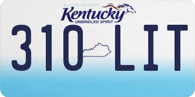 KY license plate 310LIT