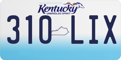 KY license plate 310LIX