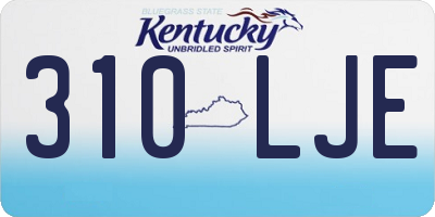 KY license plate 310LJE