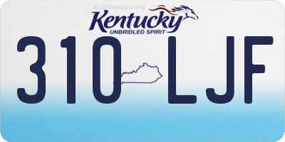 KY license plate 310LJF