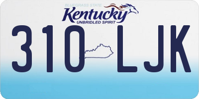 KY license plate 310LJK