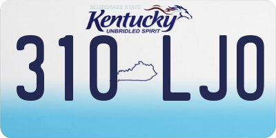 KY license plate 310LJO