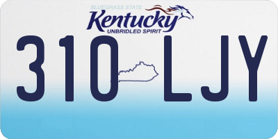 KY license plate 310LJY