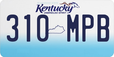 KY license plate 310MPB