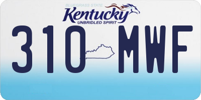 KY license plate 310MWF