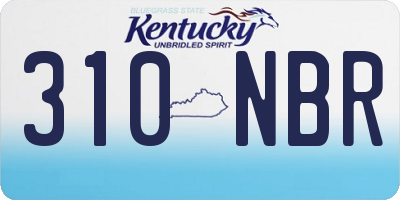 KY license plate 310NBR