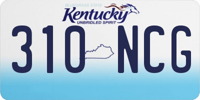KY license plate 310NCG