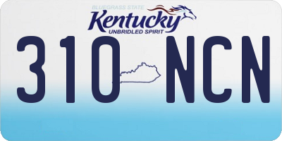 KY license plate 310NCN