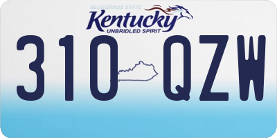 KY license plate 310QZW