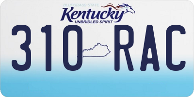KY license plate 310RAC