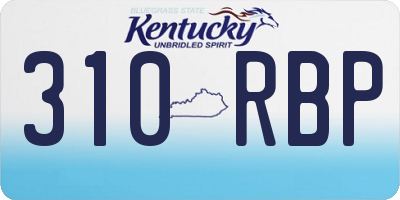 KY license plate 310RBP