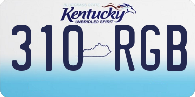 KY license plate 310RGB