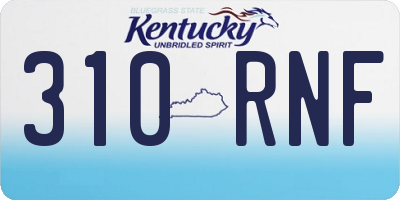 KY license plate 310RNF