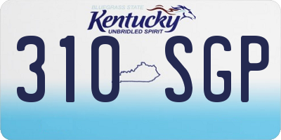 KY license plate 310SGP
