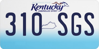 KY license plate 310SGS