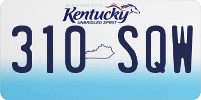 KY license plate 310SQW