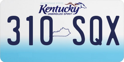 KY license plate 310SQX